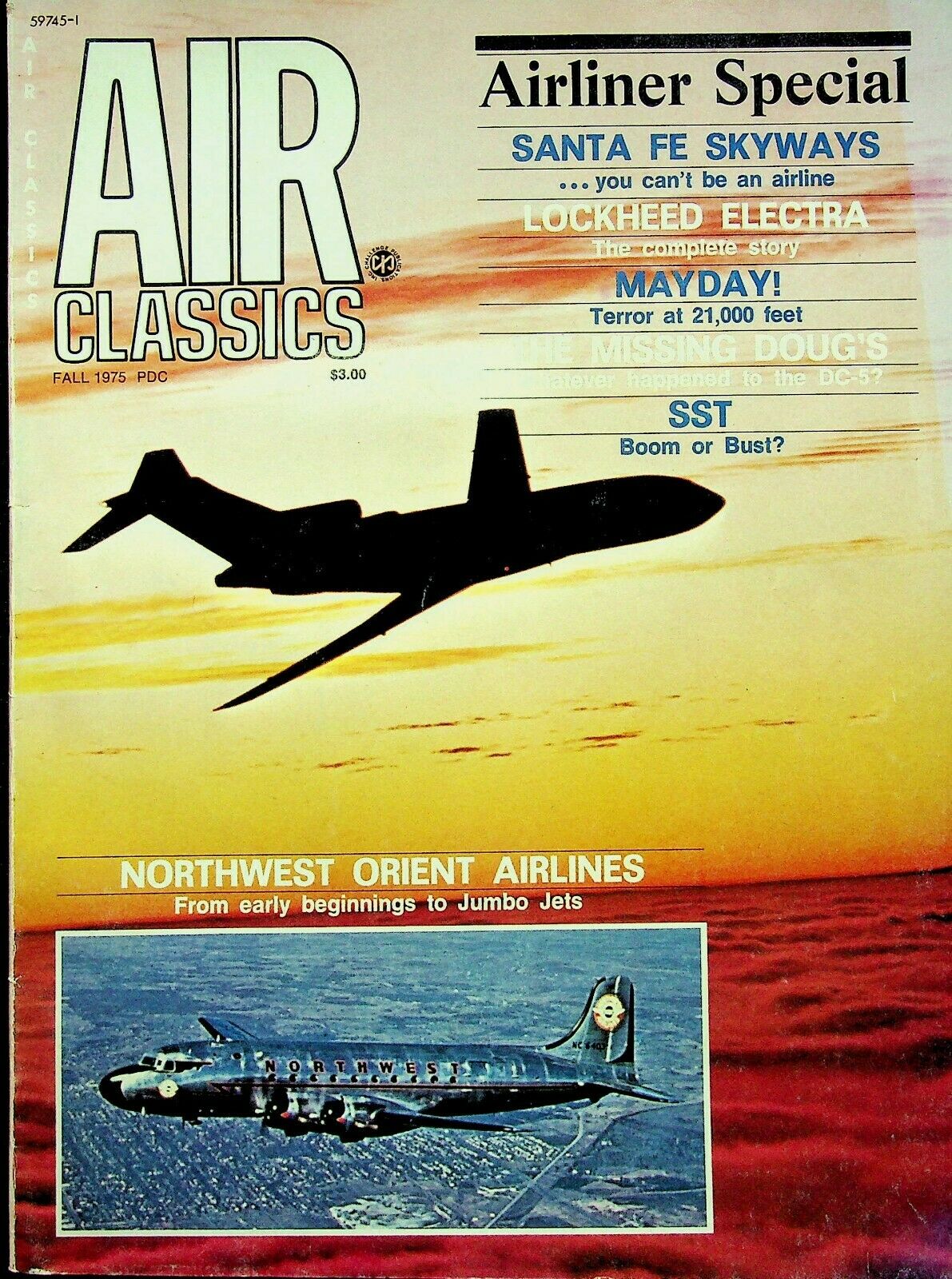 AIR CLASSICS AIRLINER 1975 SPECIAL: SST/ NORTHWEST/ ELECTRA/FOKKER/TWA ...
